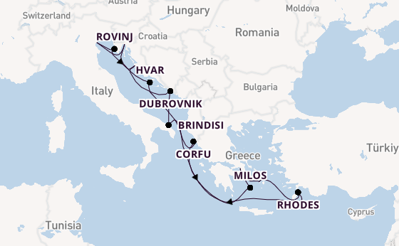 Eastern Mediterranean from Athens (Piraeus), Greece with the EXPLORA II