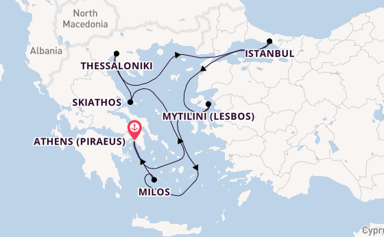 Eastern Mediterranean from Athens (Piraeus), Greece with the EXPLORA I