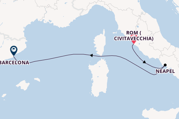 Westliches Mittelmeer ab Civitavecchia (Rom), Italien auf der Legend of the Seas