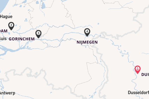 Waal vanaf Duisburg, Duitsland met de A-ROSA AQUA