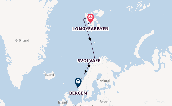 Norwegen ab Longyearbyen, Norwegen auf der MS Trollfjord