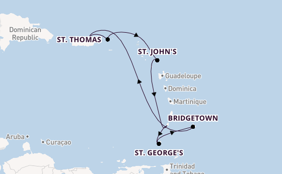 Caribbean vanaf San Juan, Puerto Rico met de Vision of the Seas