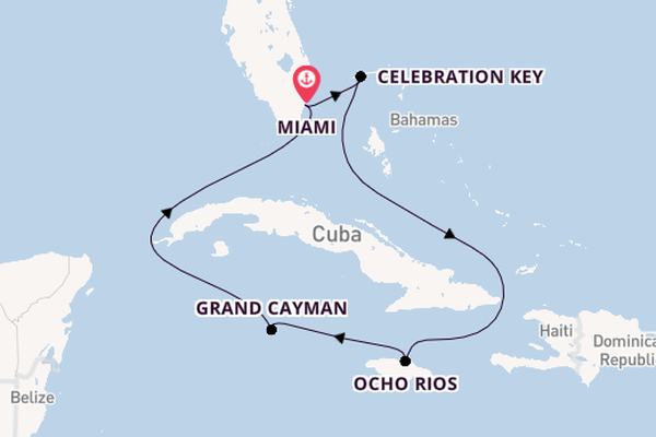 Caribbean from Miami, Florida, USA with the Carnival Horizon