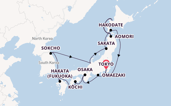 Japan from Tokyo, Japan with the Westerdam
