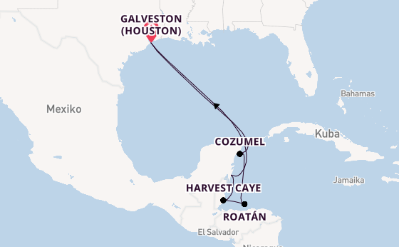 Westliche Karibik ab Galveston (Houston), USA auf der Norwegian Escape