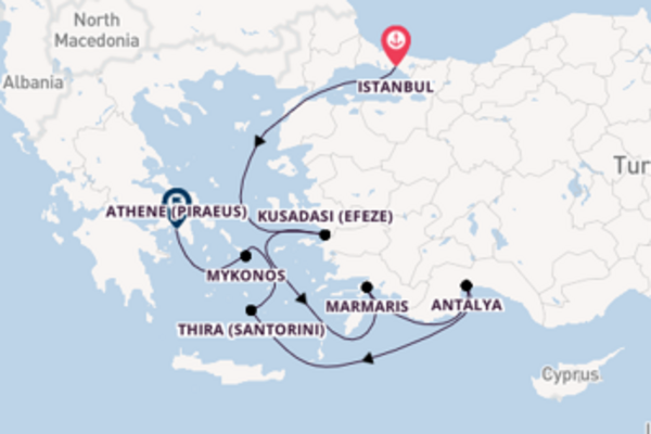 Ervaar Istanbul, Istanbul en Athene (Piraeus)