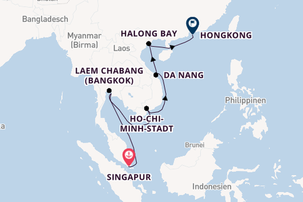 Südostasien ab Singapur, Singapur auf der Silver Nova