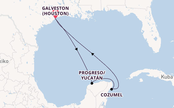 Westliche Karibik ab Galveston (Houston), USA auf der Carnival Miracle