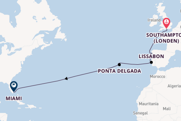 trans-Atlantisch vanaf Southampton (Londen), Engeland met de Norwegian Encore