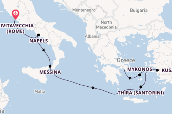 8daagse cruise met de Voyager of the Seas vanuit Civitavecchia (Rome)