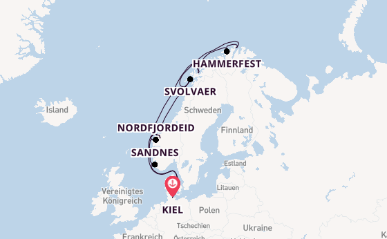 Norwegen ab Kiel, Deutschland auf der VASCO DA GAMA