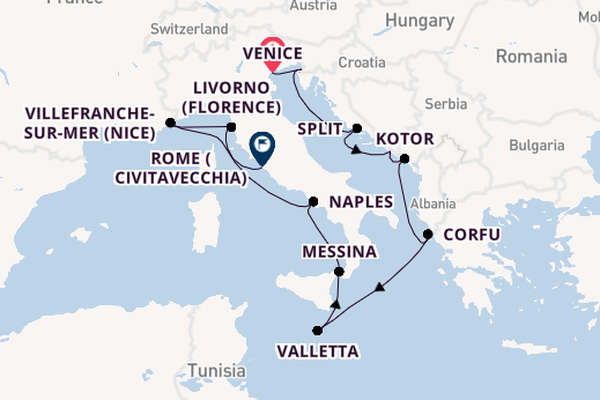 Mediterranean from Venice, Italy with the Norwegian Dawn