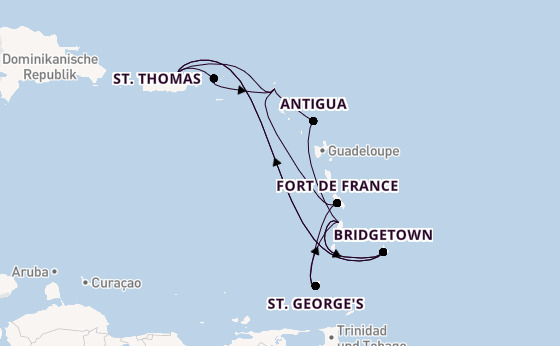 Karibik ab San Juan, Puerto Rico auf der Crown Princess