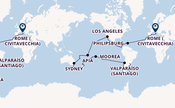World Cruise from Buenos Aires, Argentina with the MSC Magnifica
