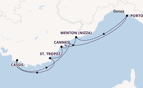 Westliches Mittelmeer ab Nizza, Frankreich auf der Le Ponant
