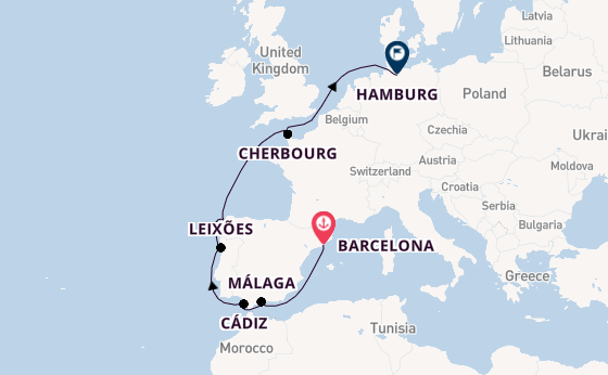 Western Mediterranean from Barcelona, Spain with the Costa Favolosa