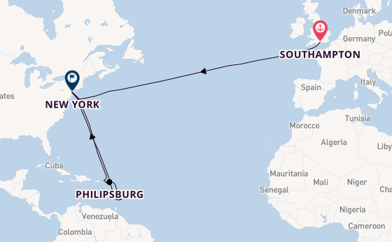 Transatlantic from Southampton, England with the Queen Mary 2