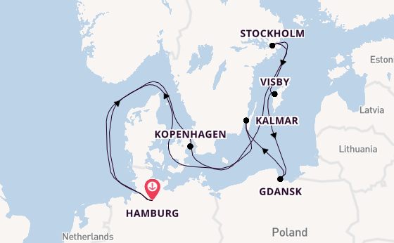 Europa vanaf Hamburg, Duitsland met de HANSEATIC nature