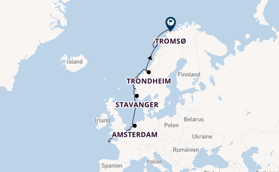 Norwegen ab Brest, Frankreich auf der Le Lapérouse