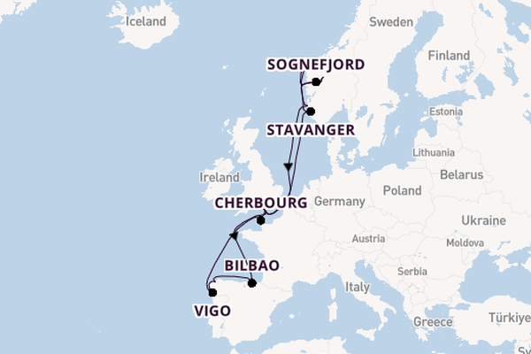 Norway from Southampton, England with the Arvia