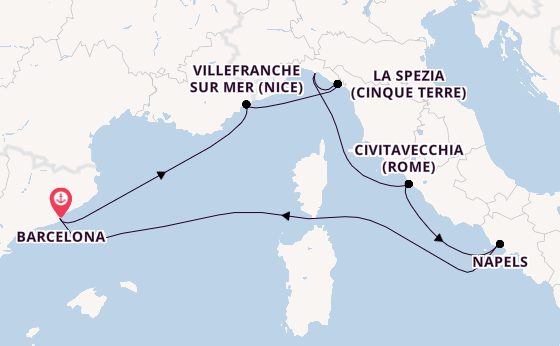 Westelijke Middellandse Zee vanaf Barcelona, Spanje met de Celebrity Xcel