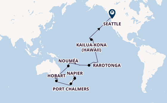 Transpacific from Auckland, New Zealand with the Westerdam