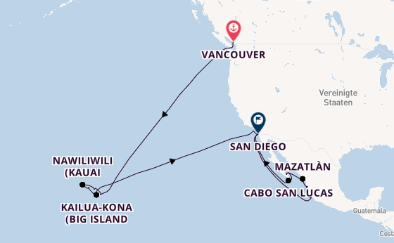Polynesien ab Vancouver, Kanada auf der Koningsdam