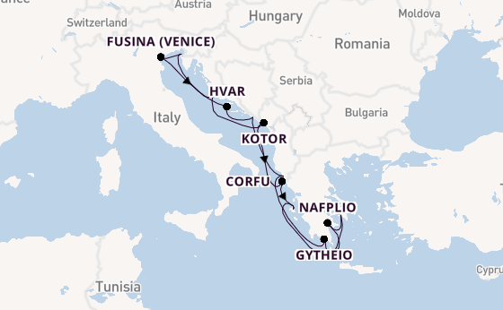 Eastern Mediterranean from Piraeus (Athens), Greece with the Seabourn Quest