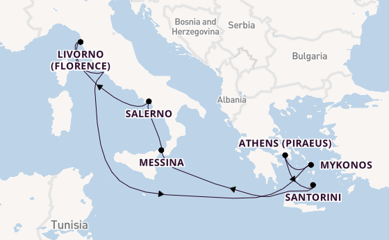 Mediterranean Sea from Rome (Civitavecchia), Italy with the Norwegian Epic