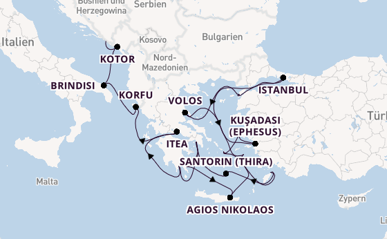 Östliches Mittelmeer ab Piräus (Athen), Griechenland auf der Seabourn Ovation