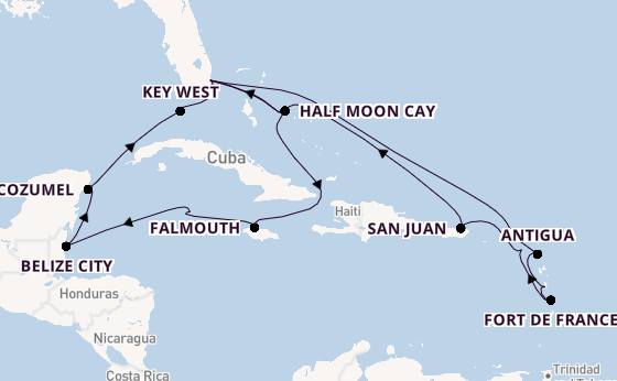Caribbean vanaf Fort Lauderdale, Verenigde Staten met de Rotterdam