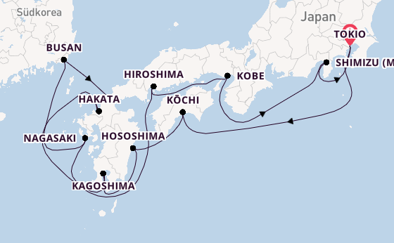 Japan ab Tokio, Japan auf der Seabourn Encore