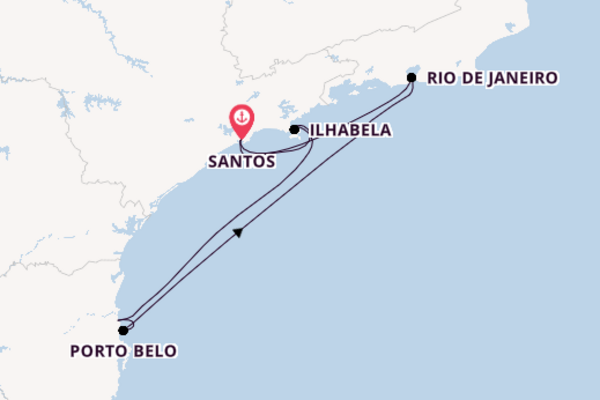 Brazil from Santos, Brazil with the Costa Pacifica