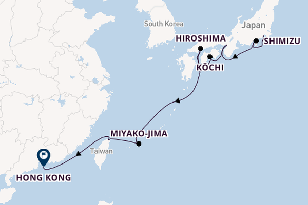 Japan from Tokyo, Japan with the Norwegian Jade