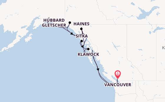 Alaska ab Vancouver, Kanada auf der Silver Muse