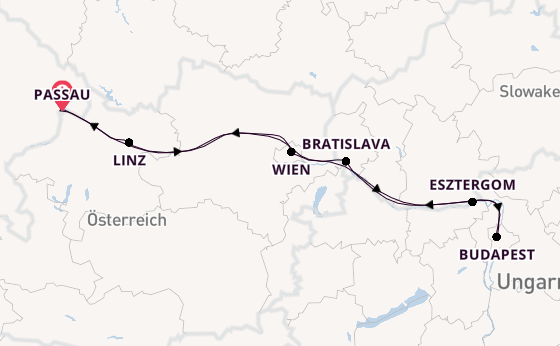 Donau ab Passau, Deutschland auf der MS VistaLilea