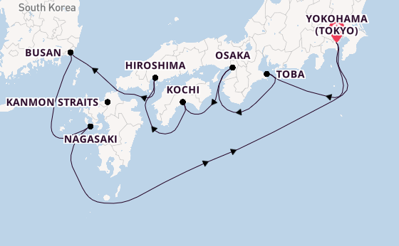 Japan from Yokohama (Tokyo), Japan with the Diamond Princess