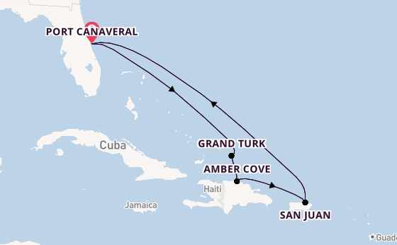Caribbean vanaf Port Canaveral, Verenigde Staten met de Caribbean Princess