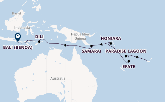 Zuidelijke Stille Oceaan vanaf Lautoka, Fiji met de Le Paul Gaugin