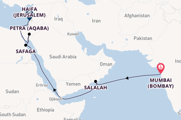 Middle East from Mumbai (Bombay), India with the Silver Dawn