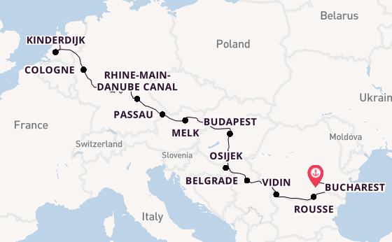 Danube River, Europe from Bucharest, Romania with the Viking Lif