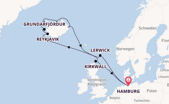 Arktis ab Hamburg auf der Costa Favolosa
