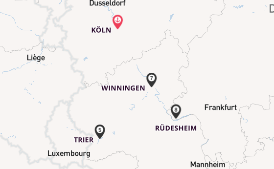 Rhein ab Köln, Deutschland auf der MS VistaSky