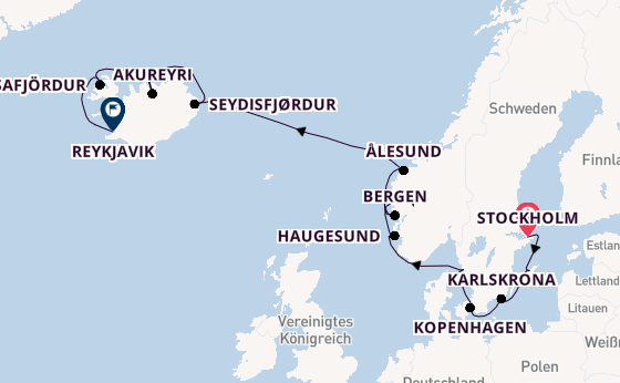 Norwegen ab Stockholm, Schweden auf der Vista