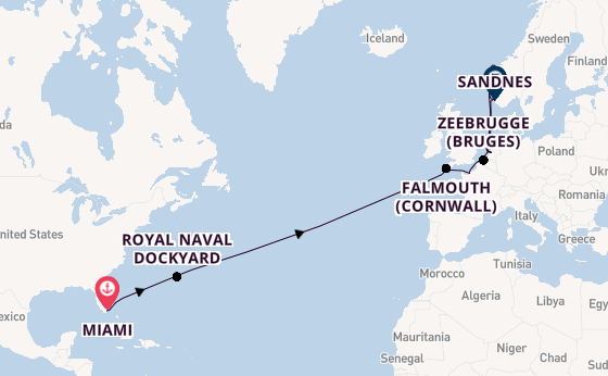 Transatlantic from Miami, Florida, USA with the Zuiderdam