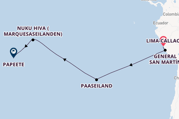 Polynesië vanaf Lima-Callao, Peru met de Seabourn Quest