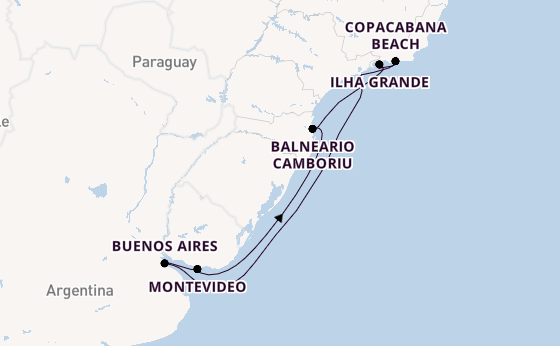 Brazil from Rio de Janeiro, Brazil with the Costa Serena