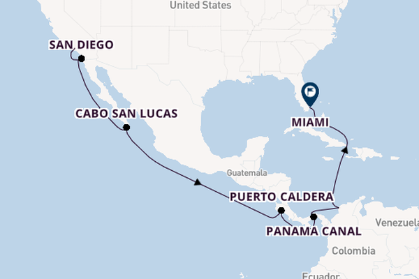 Central America from Los Angeles, California, USA with the MSC Poesia