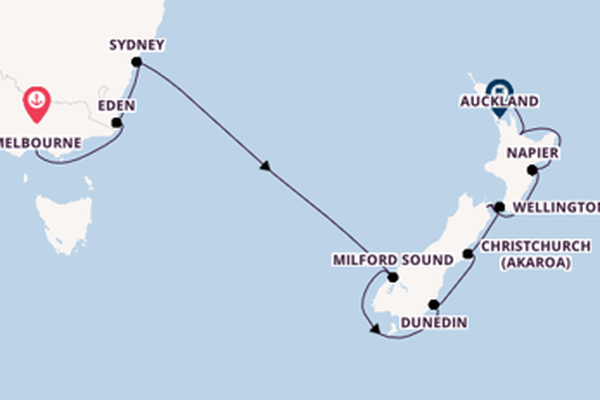 New Zealand from Melbourne, Australia with the Azamara Pursuit