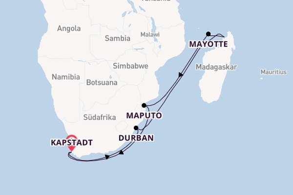 Afrika ab Kapstadt, Südafrika auf der Seven Seas Explorer